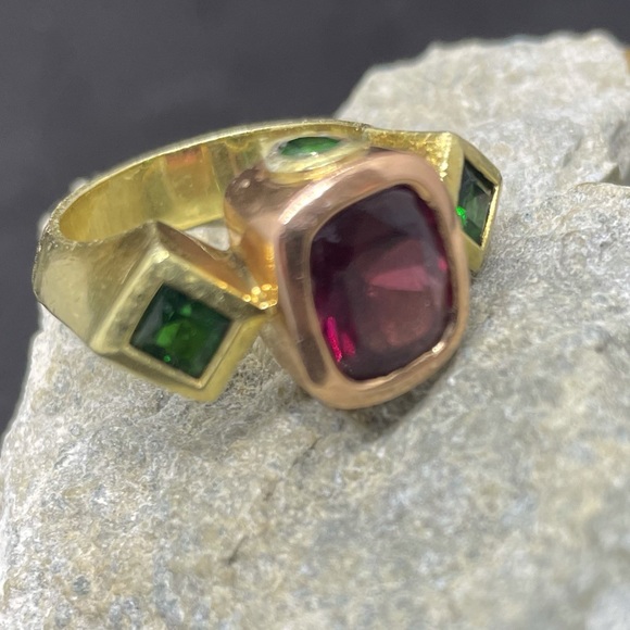 18K gold and rose gold custom made ring - Picture 8 of 10